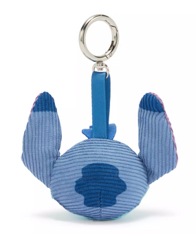 Disney Parks Stitch Corduroy Plush Keychain Bag Charm Lilo & Stitch New with Tag