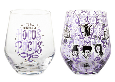 Disney Hocus Pocus Stemless Glasses, Set of 2 New With Tag