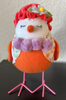 Easter Decor Orange Fabric Bird Hat Figurine Small New with Tag