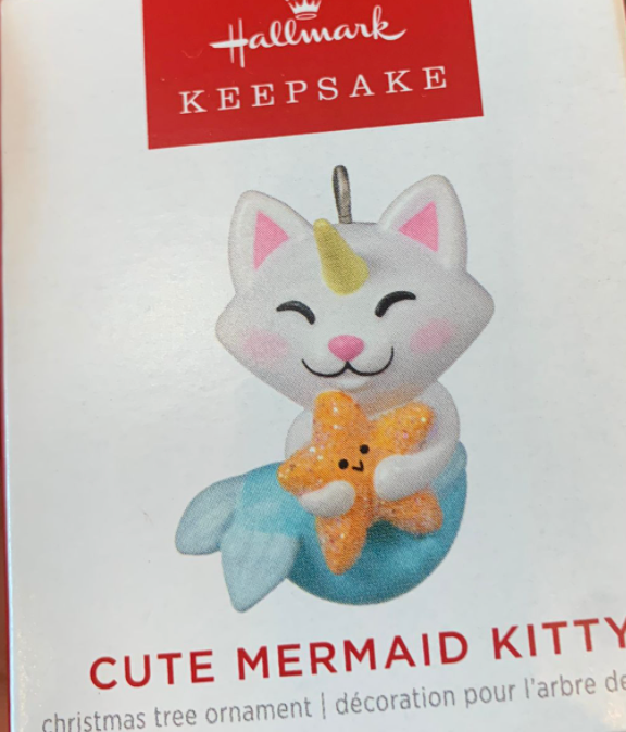 Hallmark 2022 Mini Cute Mermaid Kitty Christmas Ornament New With Box