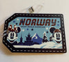 Disney Parks Epcot Pavilion Mickey and Minnie Norway Wood Luggage Tag New