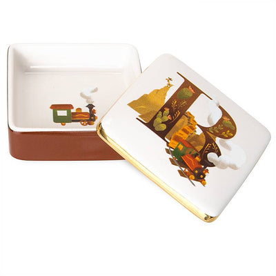 Disney Parks ABC Letters B is for Big Thunder Railroad Ceramic Trinket Box New