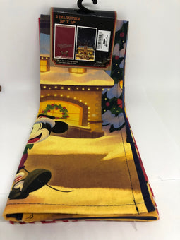 Disney Parks Epcot Germany Mickey Minnie Frohliche Weihnachien Tea Towel Set New