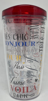 Disney Parks Epcot France Paris Mickey Painter Je T'adore 16oz Tumbler New