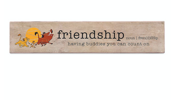 Disney The Lion King Friendship Wood Plank Art New with Box