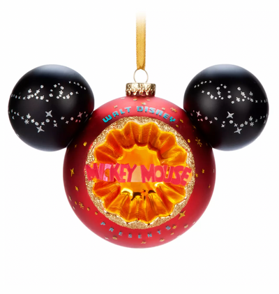 Disney Parks Mickey Sunburst Mouse Icon Ball Christmas Ornament New with Tag