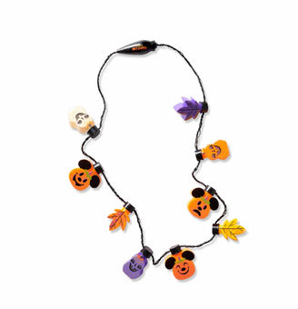 Disney Parks Halloween 2021 Mickey Pumpkin Light Up Necklace New with Tag