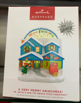 Hallmark 2022 Dr. Seuss Grinch Very Merry Grinchmas Christmas Ornament New W Box