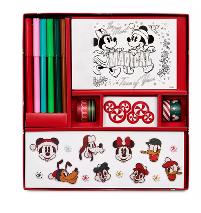 Disney Retro Mickey and Friends Christmas Holiday Stationery Kit New with Box