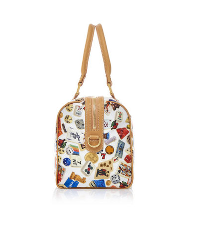 Monaco Life is a Game White Satchel Bag Made in Italy by Divo Diva New