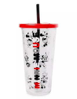Disney Parks Minnie Pose Pattern Travel Tumbler with Straw New