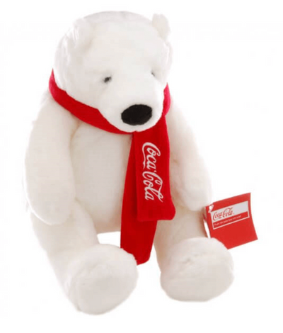 Authentic Coca-Cola Coke Polar Bear with Scarf Plush 10 inc New with Tag