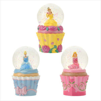 Disney Store Japan 25th Cinderella Belle Aurora Snow Globe Set New with Box