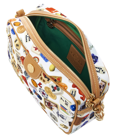 Las Vegas Life is a Game White Bag Crossbody Made in Italy Divo Diva New