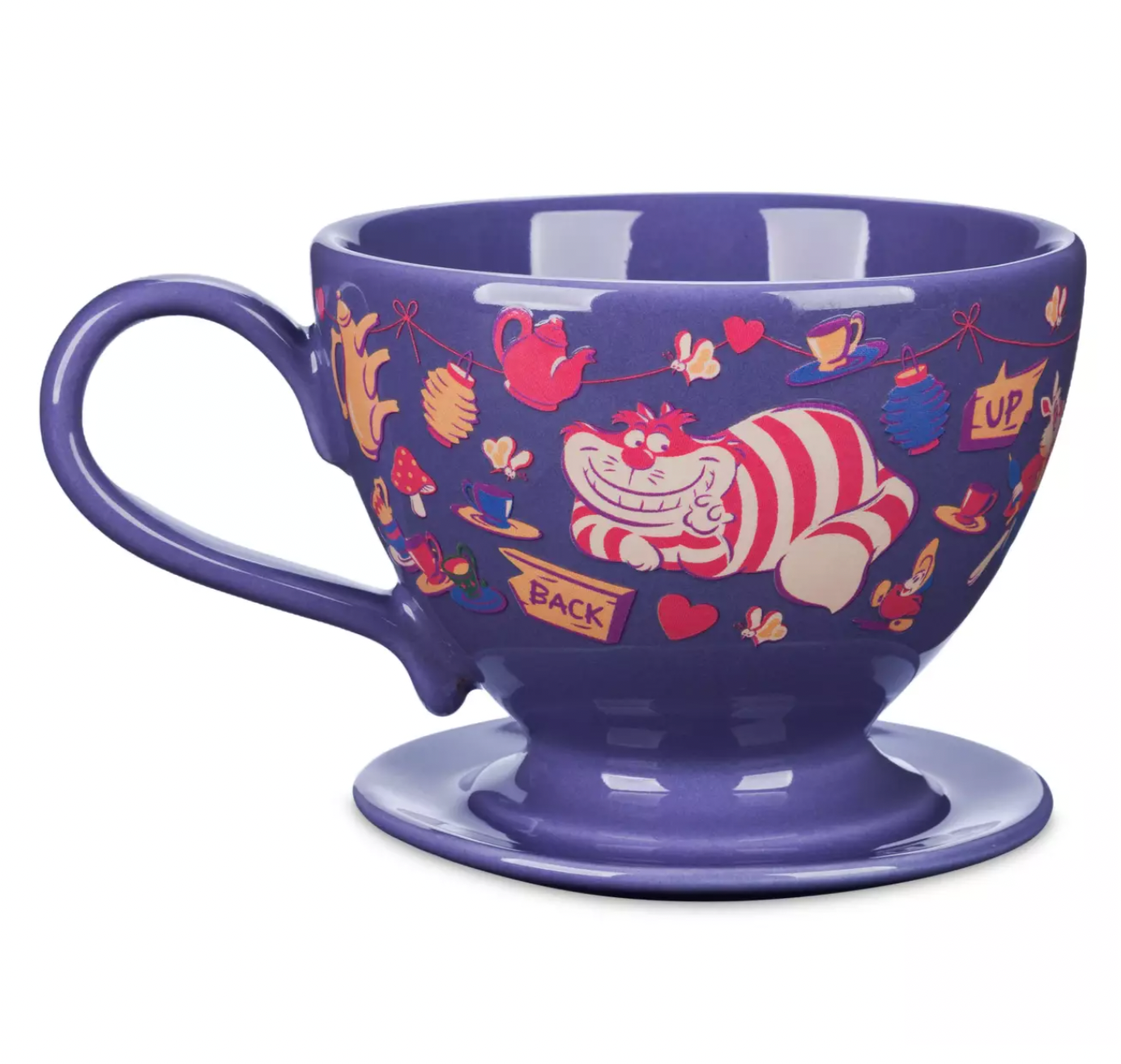 Disney Alice in Wonderland Cheshire Cat Action Figure Toys Cute Disney Mad  Hatter Mug Cup Cheshire