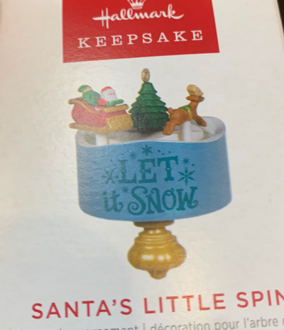 Hallmark 2022 Mini Santa’s Little Spin Christmas Ornament New With Box