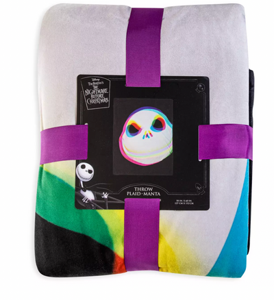 Disney Halloween Jack Skellington Holographic Throw Blanket New with Tag