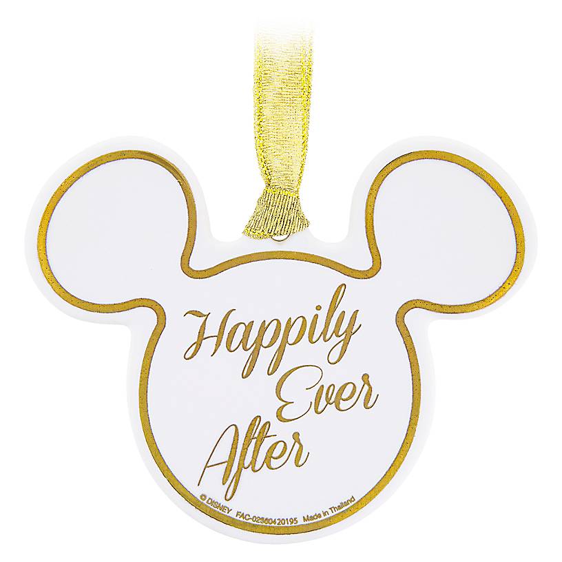 Disney Fairy Tale Weddings Mickey Icon Ceramic Christmas Ornament New with Tag