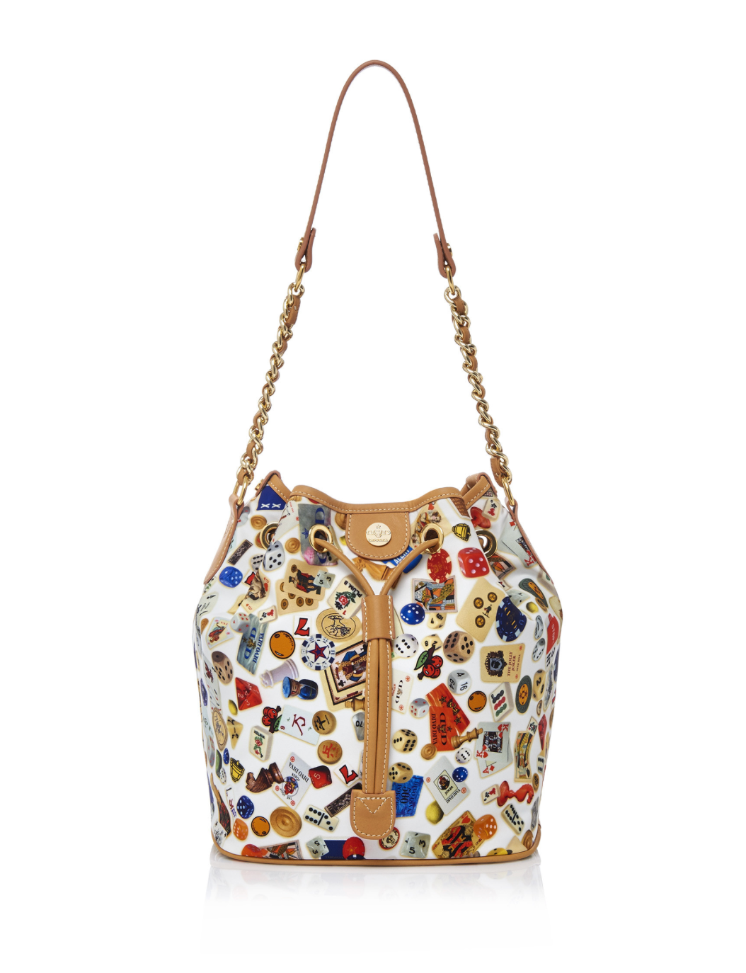 Casablanca Life is a Game White Bucket Bag Made in Italy by Divo Diva New