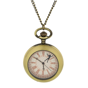Disney Parks Peter Pan Pocket Watch Necklace New with Tag