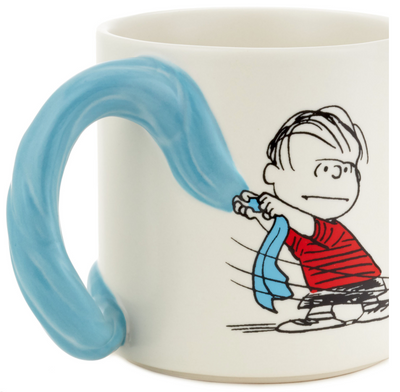 Hallmark Peanuts Linus and Snoopy Dimensional Blanket Coffee Mug New