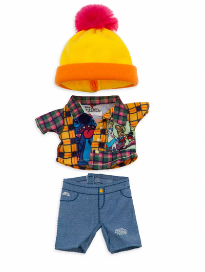 Disney NuiMOs Outfit Plaid Shirt Character Art Denim Jeans Pom Pom Hat New Card