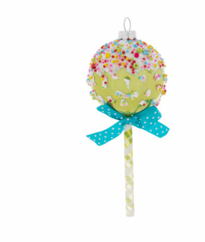 Robert Stanley Green Lollipop Glass Christmas Ornament New with Tag