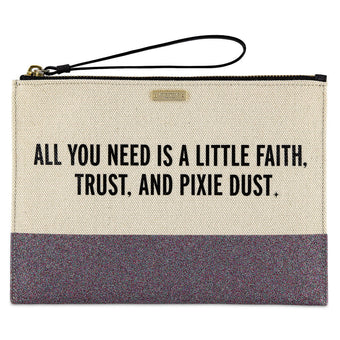 Disney Parks Peter Pan Canvas Glitter Clutch by Kate Spade New with Tag