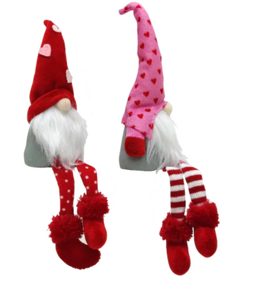 Valentine Day Tabletop Pink and Red Gnome with Hearts by Ashland New with Tag