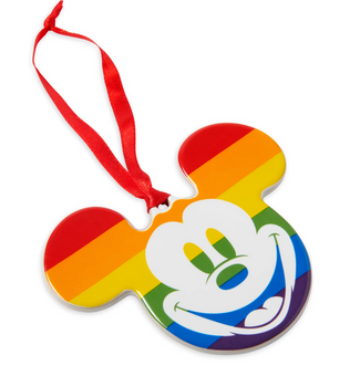 Disney Parks Rainbow Collection Mickey Icon Face Christmas Ornament New with Tag