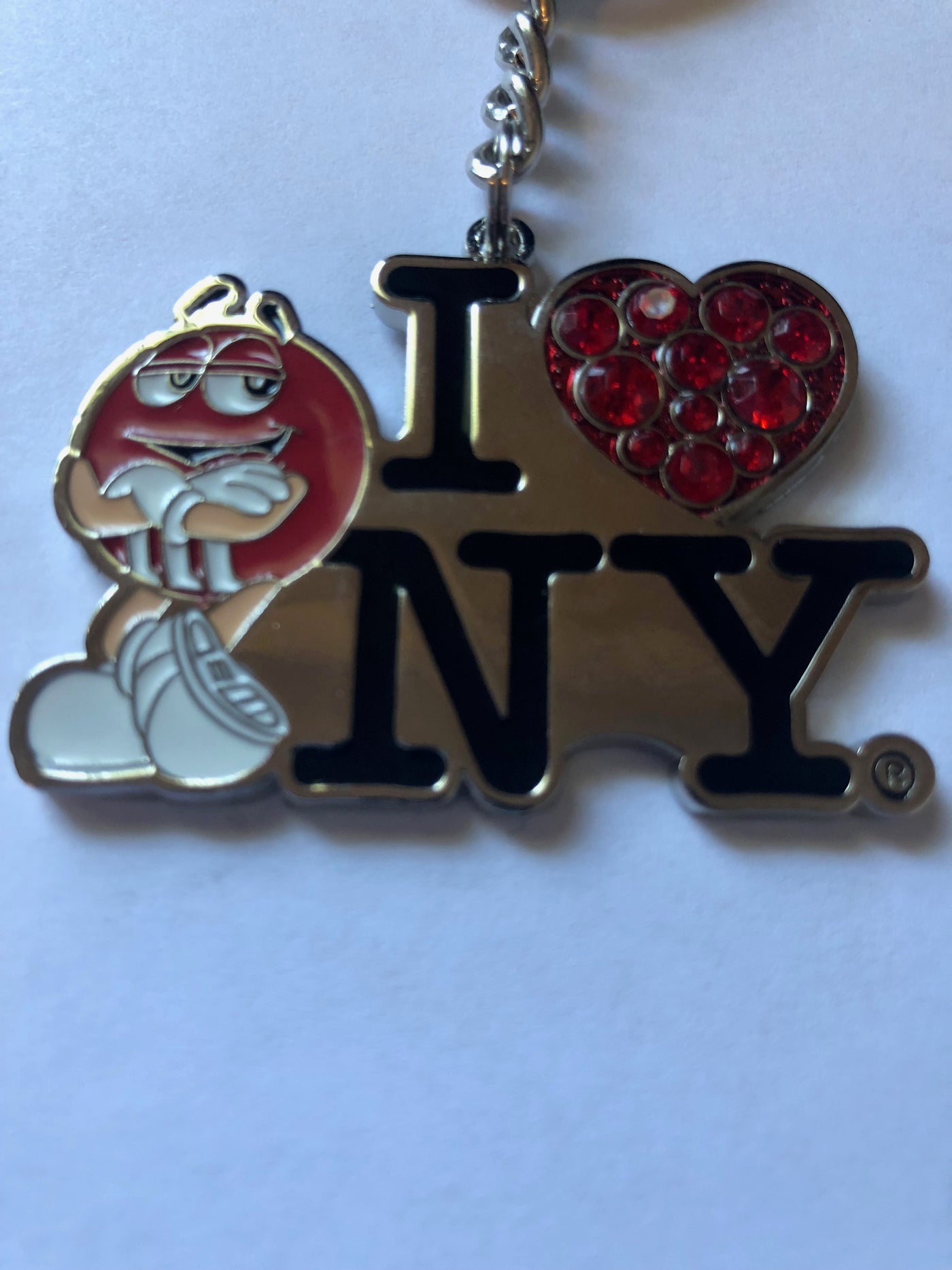 M&M's World I Love New York Red Metal Keychain New with Tags