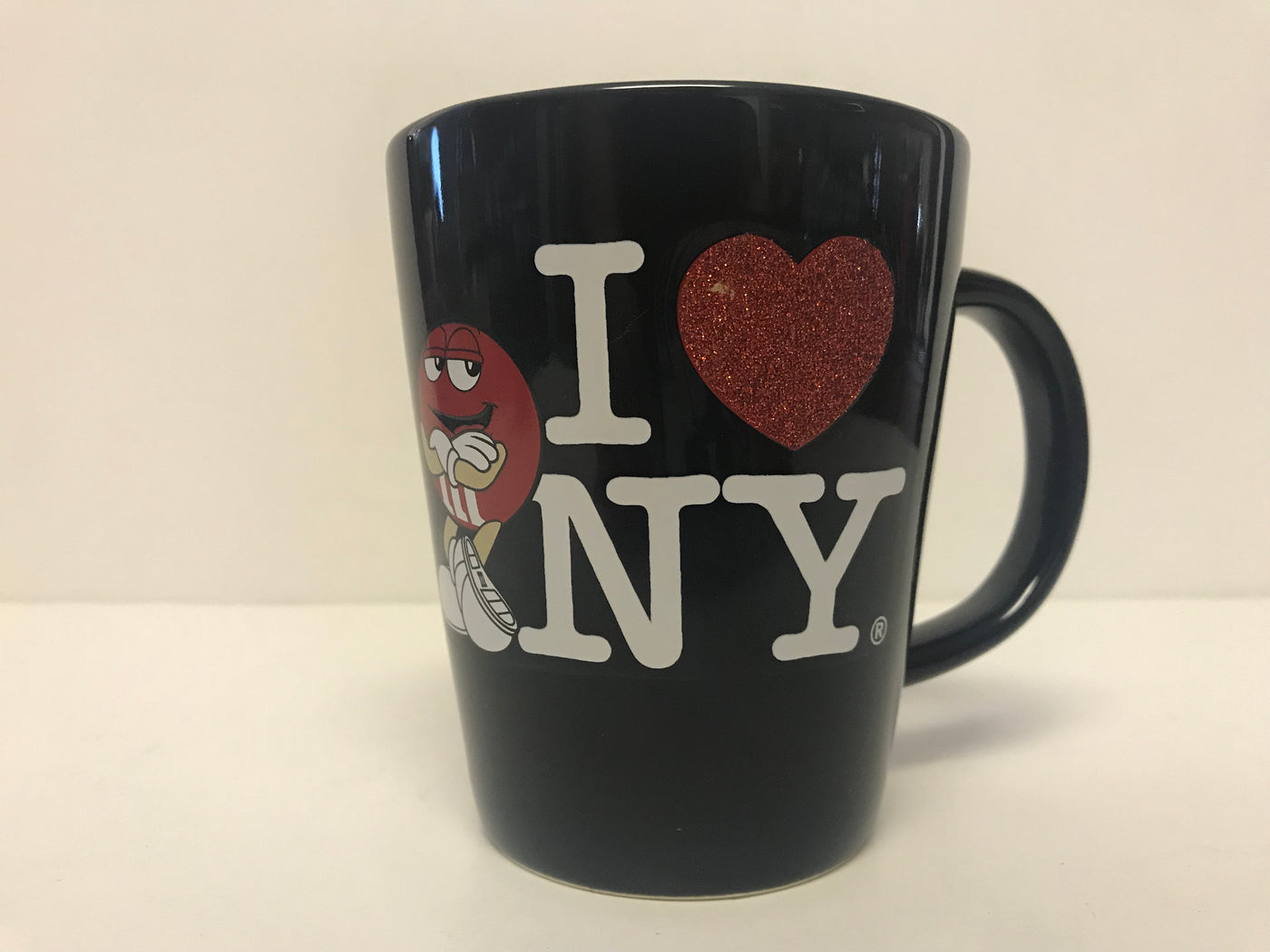 M&M's World I Love New York Glitter Red Heart Ceramic Coffee Mug New