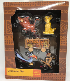 Disney Parks Animal Kingdom Lion King Simba Pumba Rafiki Timon Ornament Set New