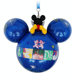 Disney Parks Disneyland 2021 Mickey Icon Glass Christmas Ornament New with Tag