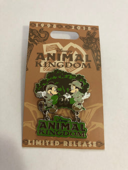 Disney Parks Animal Kingdom 20th Anniversary Mickey & Minnie Pin New with Card