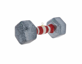Robert Stanley Glitter Dumbbell Glass Christmas Ornament New with Tag