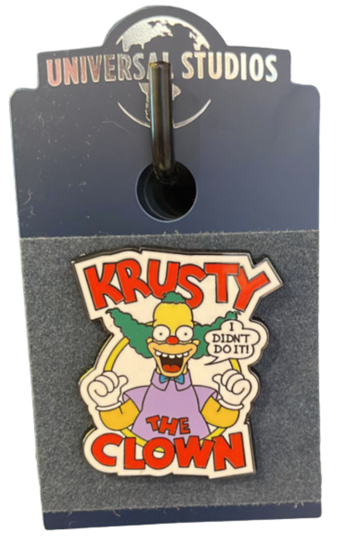 Universal Studios Simpson Krusty The Crown I Didn't Do it! Pin New With Card
