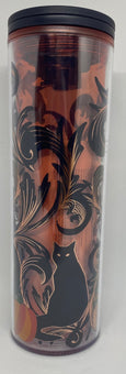 Starbucks Halloween 2021 Black Cat and Pumpkin 16oz Tumbler Cup with Lid New