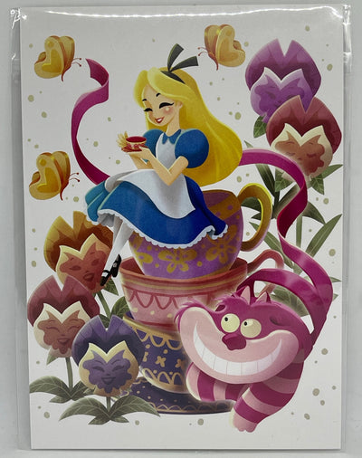 Disney Parks Alice Tea Time by Eunjung Kim Postcard Wonderground Gallery New