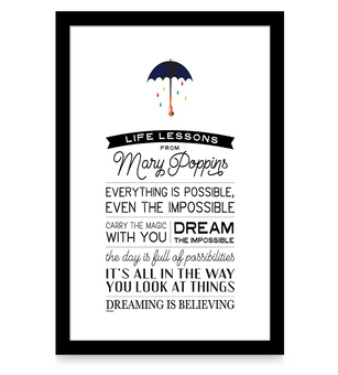 Disney Mary Poppins Everything is Possible Even Impossible Wall Decor New Box