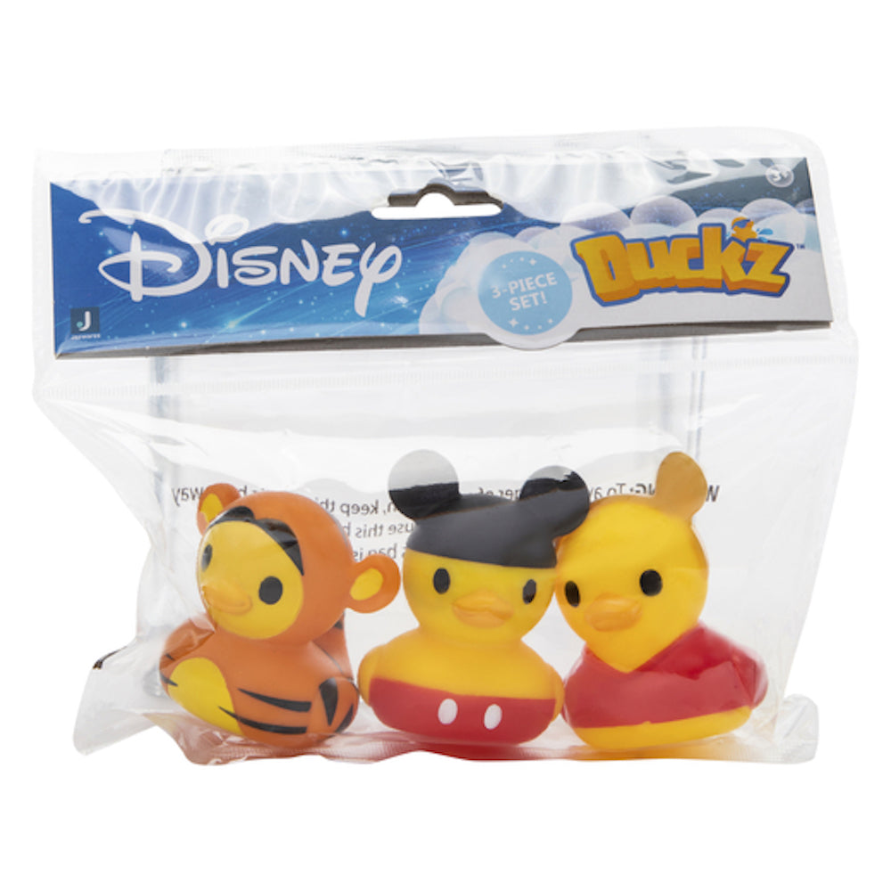 Disney Winnie Tigger Mickey Duckz 3Pcs Rubber Ducky Set Bath Toys New