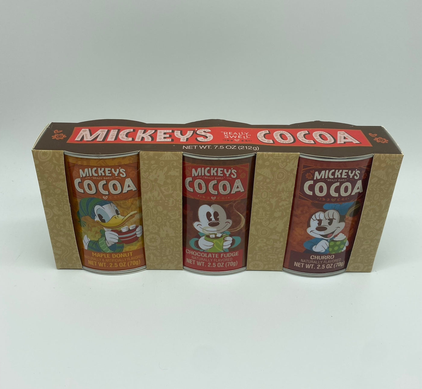 Disney Parks Mickey's Really Swell Cocoa Set of 3 Maple Donut Churro Fudge New