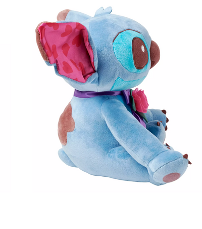 Disney Valentine's Day Stitch with Red Organza Rose Plush New with Tag