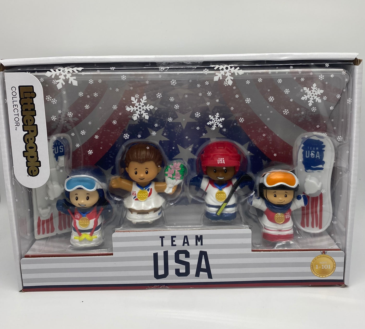 Fisher-Price Little People Team USA Winter Sports Collector Set New with Box