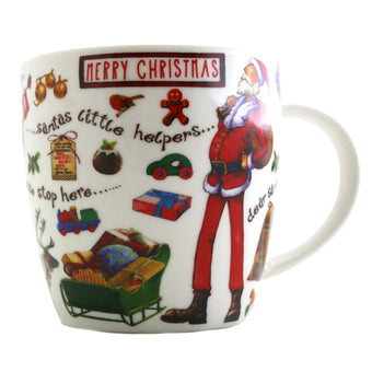 Queens by Churchill At Your Leisure Squash Mug Merry Christmas in Gift Box New