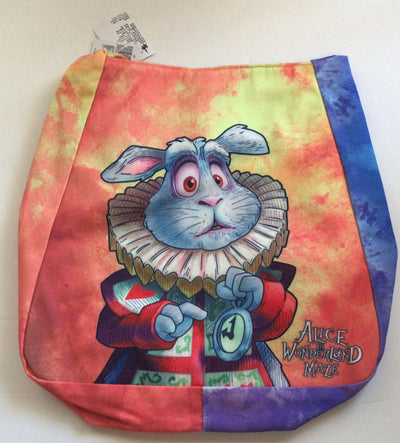 Disney Parks Shanghai Alice & White Rabbit Watercolor Tiedye Hobo Tote New w Tag