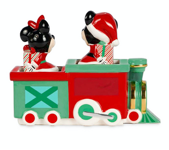 Disney Cheer Mickey and Minnie Mouse Holiday Salt & Pepper Set New with Box