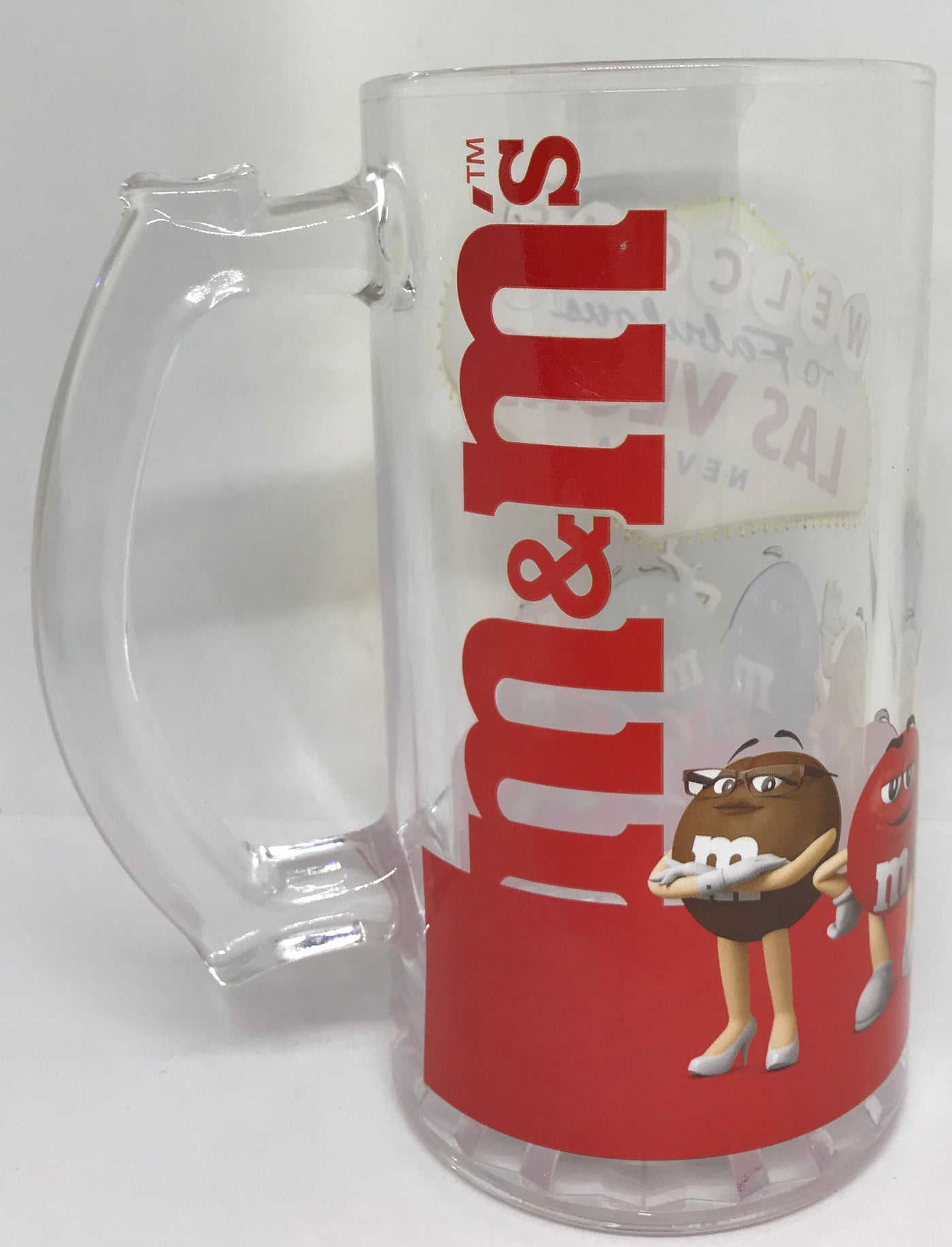 M&M's World Welcome to Fabulous Las Vegas Sign Characters Stein Beer Glass New