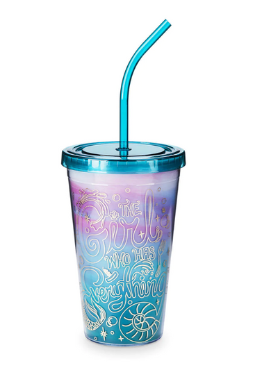 Disney Parks The Little Mermaid Girl Who Has Everything Tumbler with Straw New