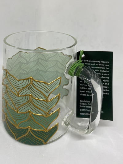 Starbucks 50th Anniversary Siren Tail Glass Mug Limited New with Tag